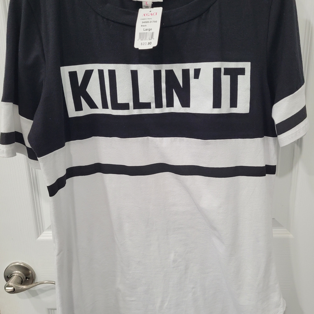 a'gaci Black and White Graphic Tunic